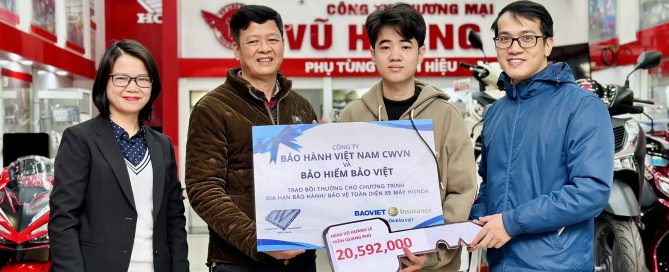 Khách hàng Honda mất xe máy nhận được bồi thường từ CWVN và Bảo Việt